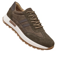 Chaussures en cuir décontractées pour hommes, style rétro color-block, tendance, pour la randonnée en extérieur, en cuir pleine fleur, pour le jogging