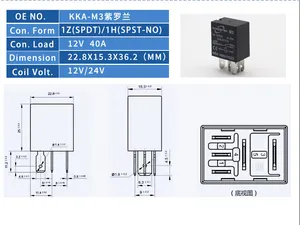 KM3 Series - 30A 35A Mini Relay, kualitas tinggi 12V 24V Mini Relay alternatif untuk Tyco V23074/1-1414970-3 Relay