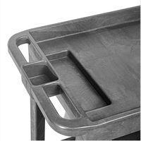 Carrito de Servicio Rodante de Plástico Resistente para Almacén o Garaje, de 3 Niveles, con Capacidad para 500 Libras, con Ruedas de 5 Pulgadas