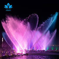 Fontaine musicale laser LED extérieure en acier inoxydable de luxe de haute qualité pour parcs, hôtels, places et aménagements paysagers commerciaux