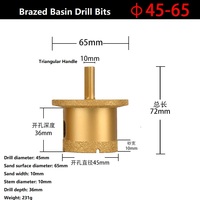 40/60mm 45/65mm 50/70mm Forets diamantés double couche brasés pour meuleuse d'angle M10/M14 pour bassin Tuile Flume Granit Marbre
