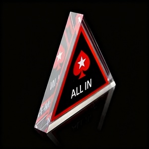 Texas Hold'em Poker Tout en Plaque Bouton Acrylique Triangle Tout en Bouton Rouge Bêche Double Face Tout en Bouton - Product Image 3