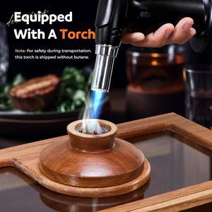 Kit de Ahumador de Bourbon Moderno y Ecológico de Acero Inoxidable y Melamina para Regalo de Hombre, Pistola para Ahumar Whisky, Bandeja para Alimentos, Virutas de Madera, Bar - Product Image 6