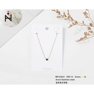 Collana con Ciondolo Blu in Acciaio Inossidabile 12mm Gioielleria Fine - Product Image 3