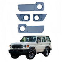 Accessoires automobiles YBJ – Coque de haut-parleur de porte en cuir modifiée pour Land Cruiser LC70 76 78 2007-2023 Gris LC79 – Cache-haut-parleur