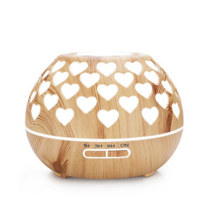 Difusor de Aroma con Diseño de Corazón en Madera, 400 ml, con Temporizador y Control de Luz para Uso Doméstico - Product Image 1