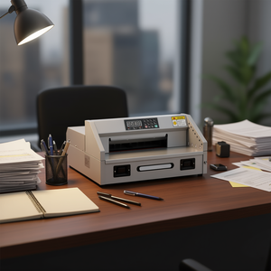 Machine à découper le papier électrique, largeur de coupe 330 mm, épaisseur 38 mm, fonction infrarouge, construction métallique, usage bureautique - Product Image 2