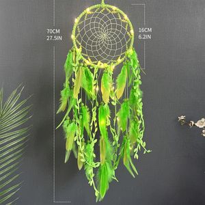 [Original] Pendentif attrape-rêves de style chinois, <span class=keywords><strong>carillon</strong></span> éolien vert, artisanat tissé à la main - Product Image 2