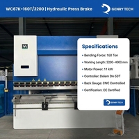 Prensa Plegadora Hidráulica Semiautomática CNC Sincronizada GRWE67K-160T 160 Toneladas 6000mm Acero Inoxidable Bomba de Motor Delem DA-66T