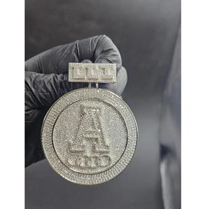 Nuevo y Moderno Colgante de Medallón de Moissanita de Lujo Totalmente Engastado, Plata de Ley 925, Amuleto Unisex Estilo Hip Hop - Product Image 5