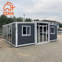 Casa Contenedor Prefabricada Expandible de Doble Cara, Aislada, Móvil, para Espacio de Vivienda Vacacional en Villa al Aire Libre