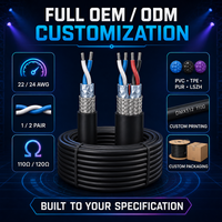 Câble DMX512 CHUANPU OEM ODM 110/120 Ohm 1/2 paire 22/24AWG blindé flexible avec gaine PVC/TPE pour contrôle d'éclairage de scène