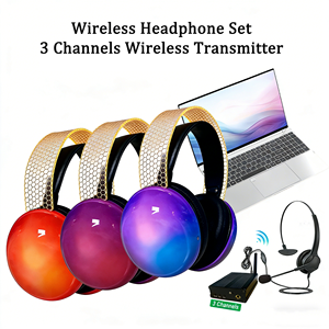 <span class=keywords><strong>Casque</strong></span> sans fil Silent Disco <span class=keywords><strong>5</strong></span> canaux, stéréo HiFi Qualcomm RF 505M ENC, émetteur, <span class=keywords><strong>casque</strong></span> supra-auriculaire Type-C avec lumière RGB - Product Image 4