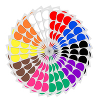 Étiquettes autocollantes A5 colorées à pois, imperméables, vierges, pour classification, écriture manuscrite, en vinyle/PVC, promotionnelles