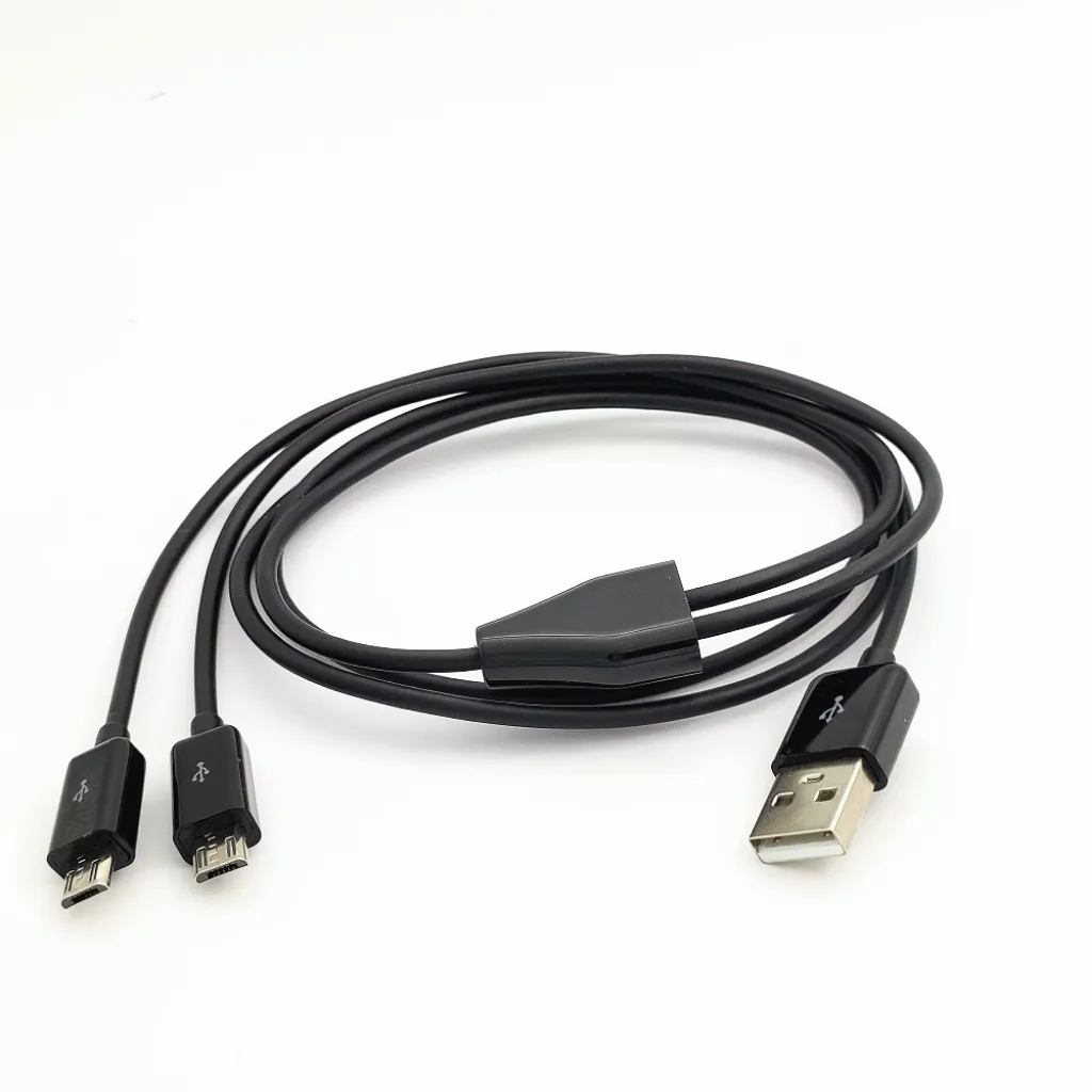 1m 3Dual Micro USB Splitter Cable 3Ft USB 2.0 Type A Male to 2 Micro USB Male Splitter Y charge cable