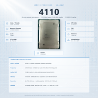 Server CPU 4110 8 Core 2.1GHz LGA3647 85W 11MB SR3GH DDR4 Penyimpanan Enterprise Database Komputasi Analitik