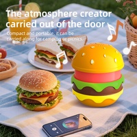 Lámpara LED con Forma de Hamburguesa Brillante, Iluminación RGB, Temporizador con Sonido Blanco Integrado, Escenas, Regalo para Niños, Altavoz Bonito para V5.3 IPX5