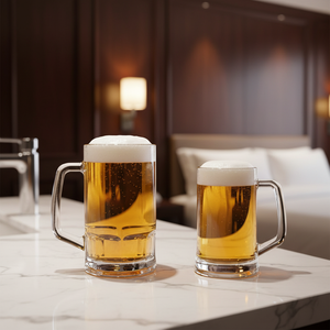 Chopes à bière et verres à vin en gros, 500 ml (24 oz), en <span class=keywords><strong>verre</strong></span> blanc de haute qualité avec poignée, écologiques - Product Image 3