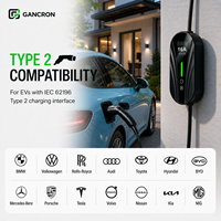 Station de recharge portable pour véhicules électriques GANCRON, fabricant OEM, 3,5 kW, niveau 1, 16 A, type 2, chargeur AC pour véhicules électriques, 220 V avec prise Schuko