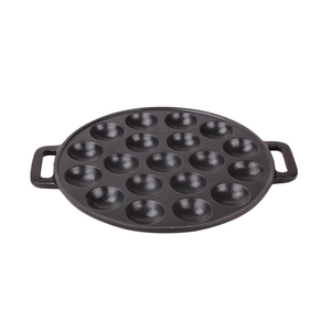 Padella per Poffertjes da 19 Pezzi, Mini Padella per Pancake <span class=keywords><strong>in</strong></span> <span class=keywords><strong>Ghisa</strong></span> Olandese, Padella per Palline di Pancake Ripiene Aebleskiver, Diametro 36cm, Manico <span class=keywords><strong>in</strong></span> Legno e Bakelite - Product Image 1