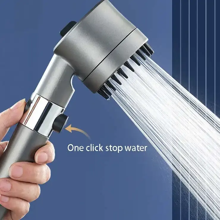 Hot New selling Gun Grey High Pressure three function bathroom Handheld shower with massage function pp cotton filter