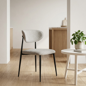 MELORA Contemporary Cotton Upholstered Dining <b>Chair</b> with <b>Padded</b> Seat and Ergonomic Backrest Stackable for Commercial Home Use - Product Image 3