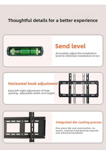 Supporto a Parete per <span class=keywords><strong>TV</strong></span> <span class=keywords><strong>al</strong></span> Plasma Changchangshun, Staffa Fissa in Acciaio Resistente per <span class=keywords><strong>TV</strong></span> LED 40-85 Pollici, Standard VESA 600x500 - Product Image 4