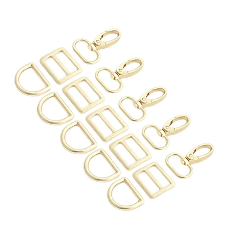 Adjustable Gold Buckle Straps Swivel Clasp Triggle Claw Metal D Ring Hooks For Bags