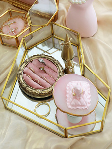 Giá đỡ trưng bày trang sức nhựa màu hồng bán buôn, tự làm tùy chỉnh, giá đỡ vòng tay, vòng cổ, nhẫn, bông tai bằng thạch cao, bộ trưng bày trang sức - Product Image 4