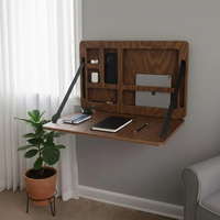 Support mural multifonctionnel pliable en bois massif pour ordinateur portable – Solution d'optimisation de l'espace