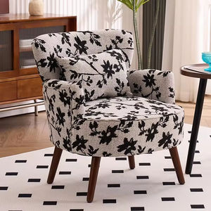 प्राचीन शैली एकल सोफे ठोस लकड़ी फर्नीचर लिविंग रूम बेडरूम अवकाश बालकनी कुर्सी - Product Image 1