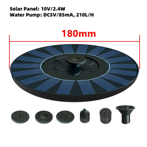 शानदार गोल सौर ऊर्जा संचालित उद्यान पूल फ्लोटिंग फाउंटेन पंप पंप 4-नोजल पक्षी स्नान - Product Image 3