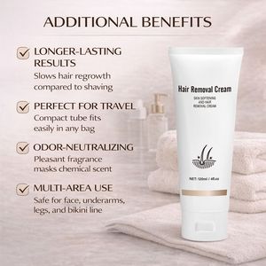 Crème dépilatoire douce à base de plantes, non irritante, pour le visage et le corps entier - Product Image 6