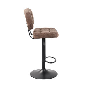 Modern Steady Adjustable Height Swivel Bar <b>Stools</b> with Tufted PU Leather <b>Seat</b> Iron Base Footrest for Home Bar and Gym - Product Image 4