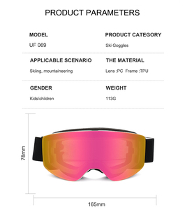 הכי נמכר windproof winding סקי שלג חיצוני משקפי oem נוער אנטי uem אנטי uv חיצוני משקפיים החלקה מגנטי - Product Image 2