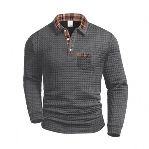 Novità 2025: <span class=keywords><strong>Polo</strong></span> da <span class=keywords><strong>Uomo</strong></span> Casual a Maniche Lunghe, Stile Sportivo Primaverile e Autunnale, in Maglia Tinta Unita con Bottoni - Product Image 5