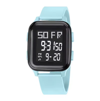 NYY Herren Digital-Sportuhr mit Weichem Silikonarmband Wasserdicht Wecker Modischer Trend Verstellbares Band