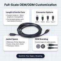 Kabel pengisian daya Cepat kabel USB 2.0 USB-A male ke usb-b male