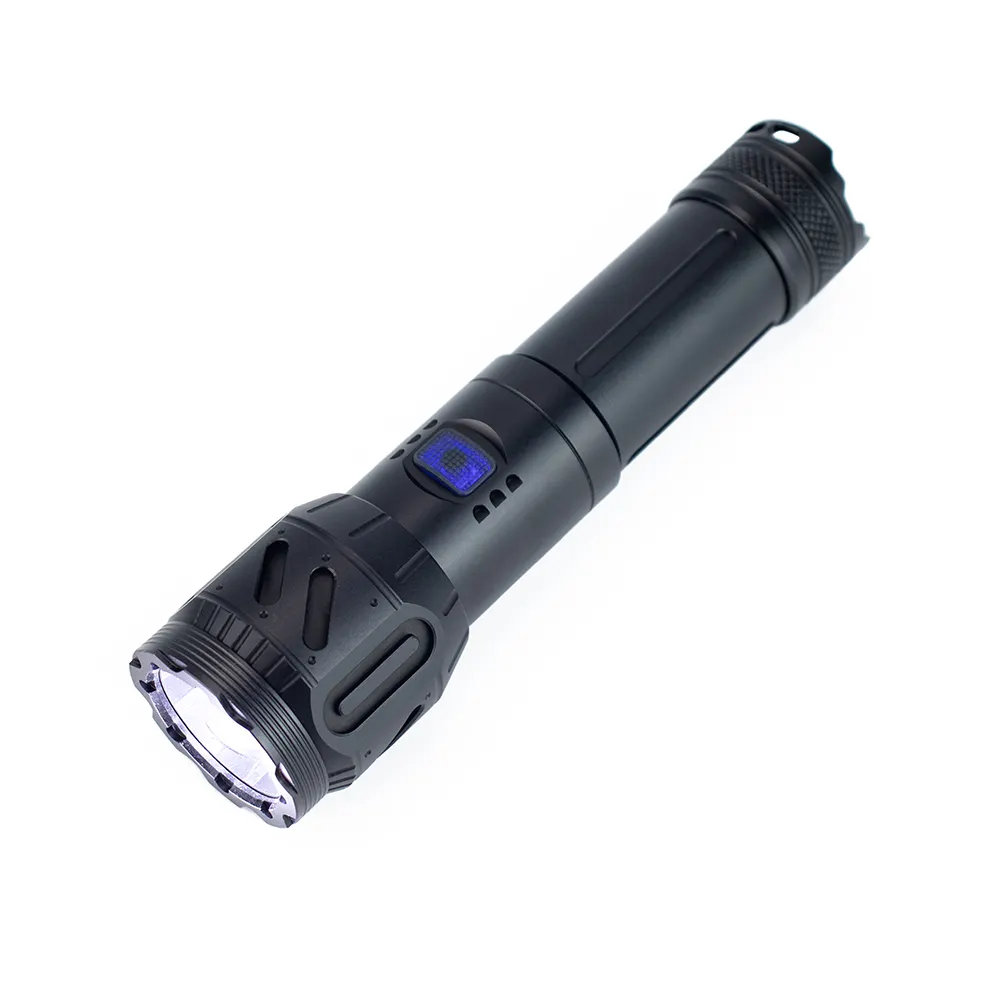 2022 Brightest Torch Light Smart Power High Lumen Display Zoomable USB Rechargeable Waterproof Hunting Led Torch Flashlight