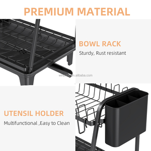 WIREKING Escurridor De Platos De 2 Niveles Con Function De Drenaje Automatico Estantes Fregadero De Cocina Para Utensilios Tabla - Product Image 5