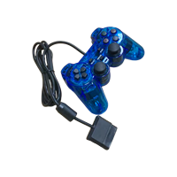 Manette de jeu filaire PS2 bleue manette transparente manette manette bleu clair Controlador Mando Shock PC jeu vidéo Compatible