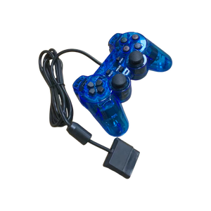 Azul <span class=keywords><strong>PS2</strong></span> Gamepad con cable Joystick Controlador transparente Manette Clear Blue Controlador Mando <span class=keywords><strong>Shock</strong></span> PC Video Game Compatible - Product Image 3