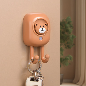 Porte-clés mural multifonctionnel anti-perte avec commande vocale en forme d'ours mignon Marron Crème Blanc - Product Image 4