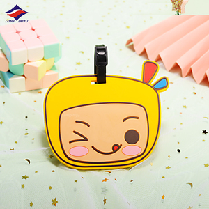 Longzhiyu 15 Years Manufacturer Custom PVC Luggage Tag <b>Suitcase</b> Baggage Handbag ID Tags <b>Label</b> Cartoon Style Travel Accessories - Product Image 1