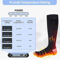 Chaussettes chauffantes pour hommes et femmes, rechargeables, lavables, électriques, 8 heures, 4 niveaux de chauffage, pour la chasse, le camping, la randonnée, le ski, le cyclisme