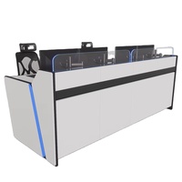 Consolas de monitoreo de seguridad de tamaño personalizado, muebles comerciales, escritorio de computadora para centro de comando respetuoso con el medio ambiente