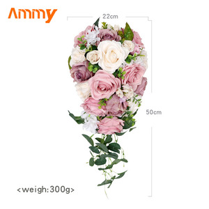 Ammy ใหม่มาถึงผู้ผลิตจุดจำลองเจ้าสาวถือดอกไม้แต่งงานตะวันตกหยดน้ำน้ำตกถือดอกไม้งานแต่งงาน - Product Image 6