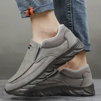 Chaussures décontractées en cuir pour hommes 2026 – Nouveaux mocassins respirants et confortables pour hommes – Baskets plates légères pour le sport