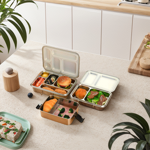 Lonchera Bento de Acero Inoxidable para Niños, Nuevo Diseño con Colores Vibrantes, Accesorio Escolar de Calidad, Libre de BPA - Product Image 4