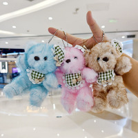 Pince à cheveux créative en forme de dessin animé, poupée en peluche ours Teddy, breloque de sac mignonne en forme d'ours